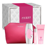 Set De Perfume 3 Piezas Guess Dama + Cosmetiquera Original