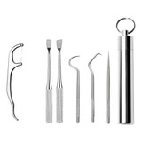 Kit Limpieza Dental Herramienta Quita Sarro Lengua 6 Piezas