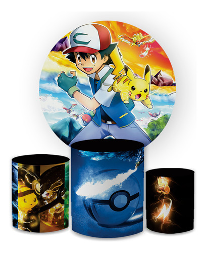 Kit Capa Painel Redondo+ Trio Capa Cilindro Temas Meninos