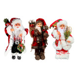 Papai Noel Boneco Decoração Natalina Enfeite Natal Luxo 27cm Cor Vermelho Quadriculado