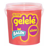 Slime Gelelé Big Slime Glitter Laranja Balde 1,5kg Novo