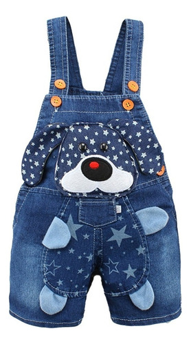 Overol De Mezclilla Kidscool Space Cartoon Puppy Para Bebé