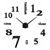 Reloj De Pared 3d Tamaño  Grande 100 X 100 Cm Color Negro