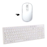 Teclado Mouse Wireless Branco Para Notebook Asus