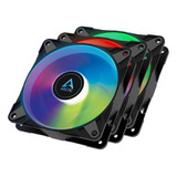 Pack 3 Ventiladores Arctic P12 A-rgb Pwm Pst 0db 120mm Color Negro