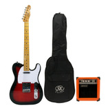 Combo Guitarra Eléctrica Sx Telecaster + Amplificador Funda