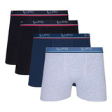 Kit 4 Cuecas Boxer Lupo Em Algodão Masculina Cotton Original