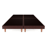 Base Cama Box Tapiz Praga Lino Chocolate Matrimonial