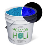 Cubeta Polvo Holi 5kg Colores Neon Glow Carreras Evento 1pz Color Azul