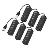 Pack 6 Hub 3 Puertos Multi Usb 2.0 Adaptador Con Tarjeta Sd 