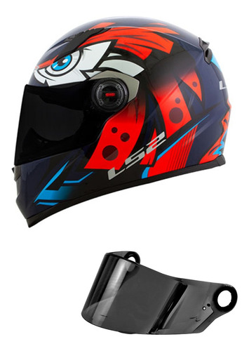 Capacete Feminino Ls2 Ff358 Tribal Verde Mais Viseira Fumê