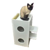 Arranhador Para Gatos Scuti Em Mdf 15mm Branco E Sisal