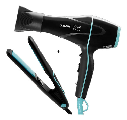 Kit Taiff Secador Style Preto Profissional 127v + Chapinha