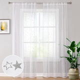 Wubodti Star Cortinas Blancas Transparentes De 84 Pulgadas D