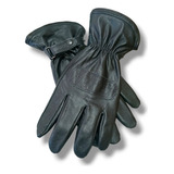 Guantes Cuero Forrados Polar Frio Invierno Conducir Motos 