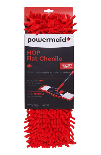 Refil 100% Microfibra Mop Rodo Mágico Flat Chenile