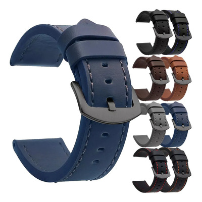 Correa De Piel Pu Para Reloj Fossil 18mm 20mm 22mm 24mm Azul 2.4 Cm | Meses sin interés
