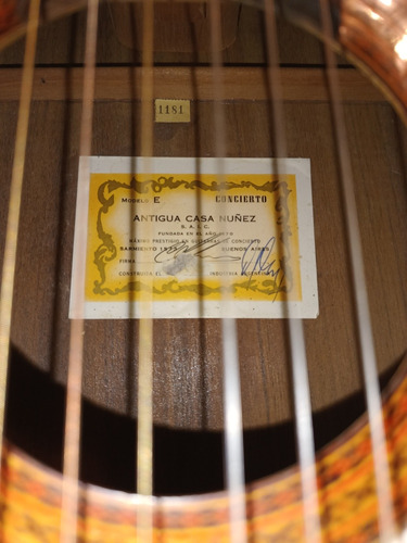 Guitarra Antigua Casa Nuñez Concierto Mod E Original Firmada
