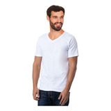 Camiseta Cotton Rib Manga Corta Cuello En V