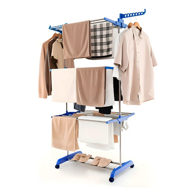 Tendedero 3 niveles interiores rack plegable secado ropa Kitul color blanco | Meses sin interés