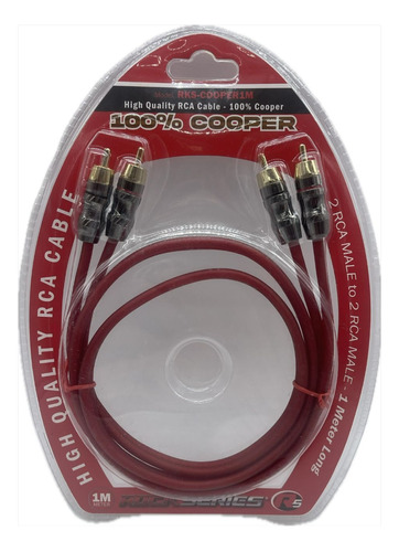 Cable Rca 2 Canales 3 M 100% Cobre Rockseries Rks-cooper3m