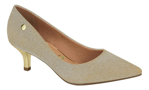 Sapato Social Vizzano Scarpin Glitter Feminino Salto Baixo 