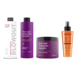 Biotina Blow Out+shampoo Y Mascara Capilar+protector Termico
