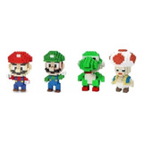 Set 4 Mini Bloques Mario Bross Figura 3d Armable