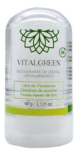 Vital Green Desodorante Cristal Alumbre 60gr 1pz
