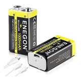 Baterias 9v Recargable 1000mah X2u. + Cable Carga Usb 