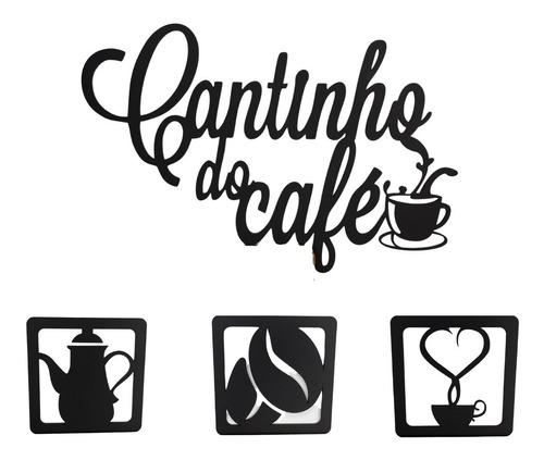 Placa Cantinho Do Cafe Em Mdf Letras Cortada A Laser Quadros