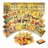 55 Tarjetas Pokemon Gold Edition Doradas Tcg Pikachu Vmax Gx
