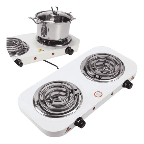 Fogão Cooktop Elétrico Portátil 2 Bocas Camping Pesca 127v