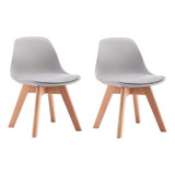 Silla Tulip Eames Kids X2 Infantil Base Madera Alto Impacto-