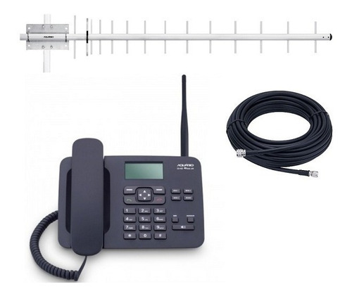 Kit Celular Rural Completo Aquário Com Telefone, Cabo E Antena Externa De 850 Mhz