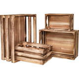 Upper Decor Juego De 4 Cajas De Madera Grandes Decorativas C