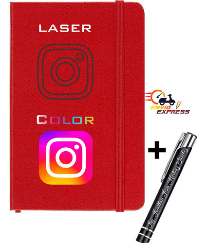 Libreta Personalizada + Pluma Kit Grabada Laser A4 Moleskine