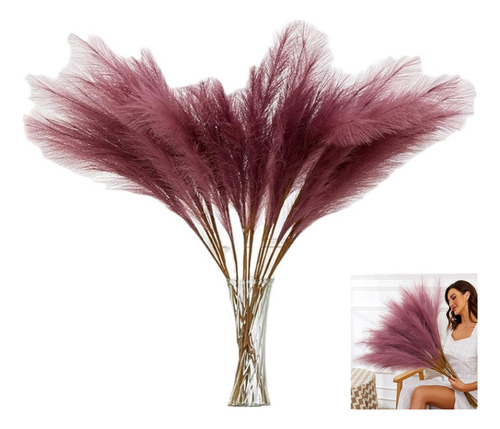 Rama Pampa Grass Artificial Rosa Espiga Decorativa Hogar Mnr