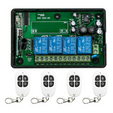 Control Remoto Rf X 4 + Modulo 4 Rele Programable 220v