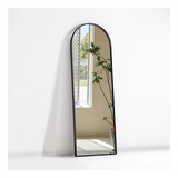 Espelho Oval Base Reta Com Moldura Metal 1,70x0,50 Luxo Cor Da Moldura Preto