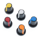 5 Knobs P/ Potenciômetro Eixo Estriado Botão Liga Volume Ton