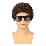 G&t Wig Peluca Afro Rizada Para Hombre, Pelucas Cortas Marro