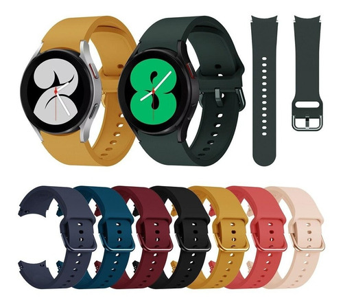 Pulseira Silicone Compatível Samsung Galaxy Watch4 40/44mm Cor Cinza Largura 4044