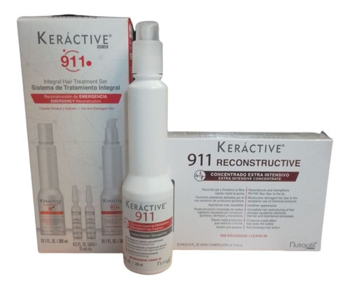 Keractive 911tratamiento 300ml+12ampolletas+sistema Integral