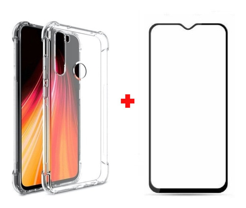 Capa Case Anti Impacto Para Redmi Note 8 + Pelicula 3d Tela