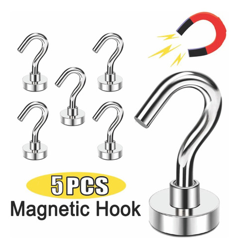 Ganchos Magneticos Set X 5 Piezas Potente Iman Multifuncion