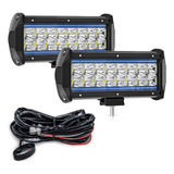 Combo Foco Trabajo Led 7 De Doble Color Drl Spot Flood Coc