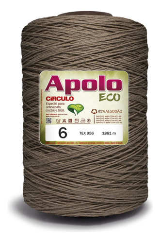 Barbante Crochê Apolo Eco 1,8kg 1882m (956 Tex) - Círculo Cor 7496 - Telha