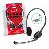 Pack X10 Auriculares Vincha Con Microfono Para Pc Genius 200