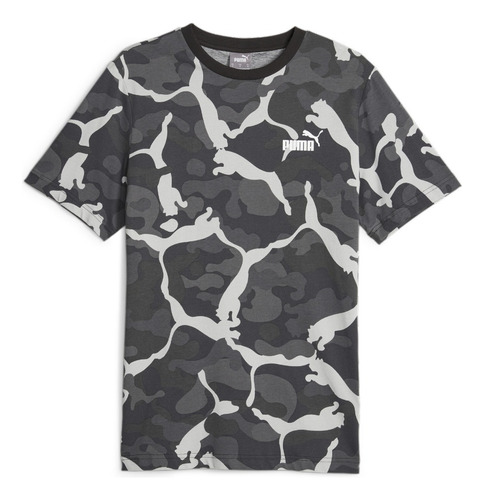 Remera Puma Negra Ess+ Camo